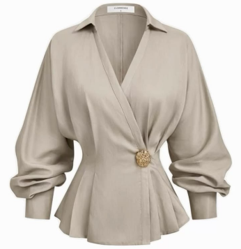 Luna Wrap Peplum Blouse
