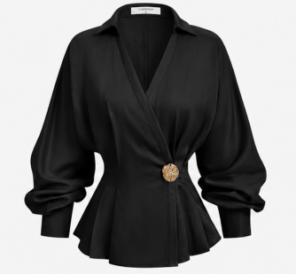 Luna Wrap Peplum Blouse - Image 5