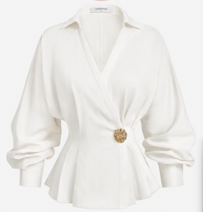 Luna Wrap Peplum Blouse - Image 2